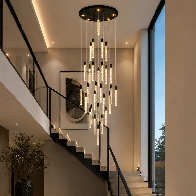 Double Volume Chandeliers